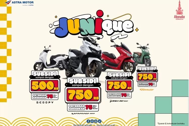 Promo JUNIQUE Dari Astra Motor Yogyakarta Segarkan Pertengahan Tahun Pecinta Sepeda Motor Honda