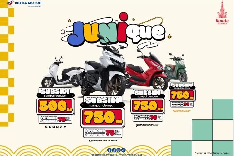 Promo JUNIQUE Dari Astra Motor Yogyakarta Segarkan Pertengahan Tahun Pecinta Sepeda Motor Honda