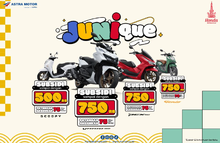 Promo JUNIQUE Dari Astra Motor Yogyakarta Segarkan Pertengahan Tahun Pecinta Sepeda Motor Honda
