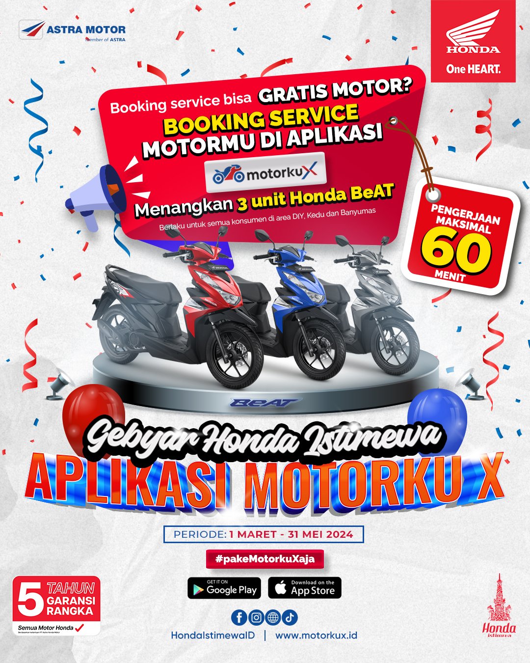 Astra Motor Yogyakarta dan Aplikasi Motorku X “Gebyar Honda Istimewa” Sambut Awal Tahun, Honda BeAT jadi Hadiah Utamanya