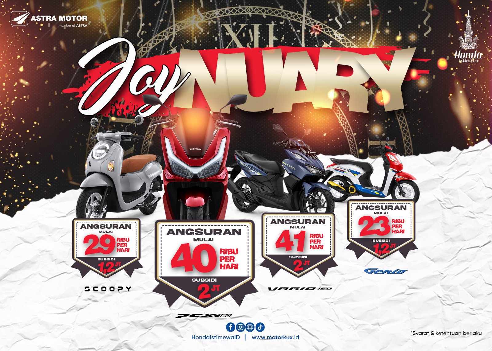 JOYNUARY Beri Kebahagiaan Awal Tahun Bagi Pecinta Sepeda Motor Honda Di Wilayah Yogyakarta, Kedu, Dan Banyumas